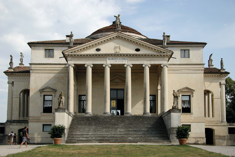 Именно Паладио на своих виллах придумал как объединить элементы храмов и дома для роскошной жизни - Villa Rotonda Palladio